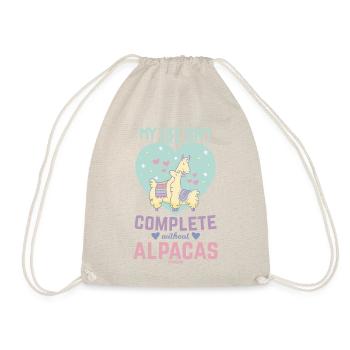 My Life Isn´t Complete Without Alpacas - Turnbeutel - Natur - Vorne