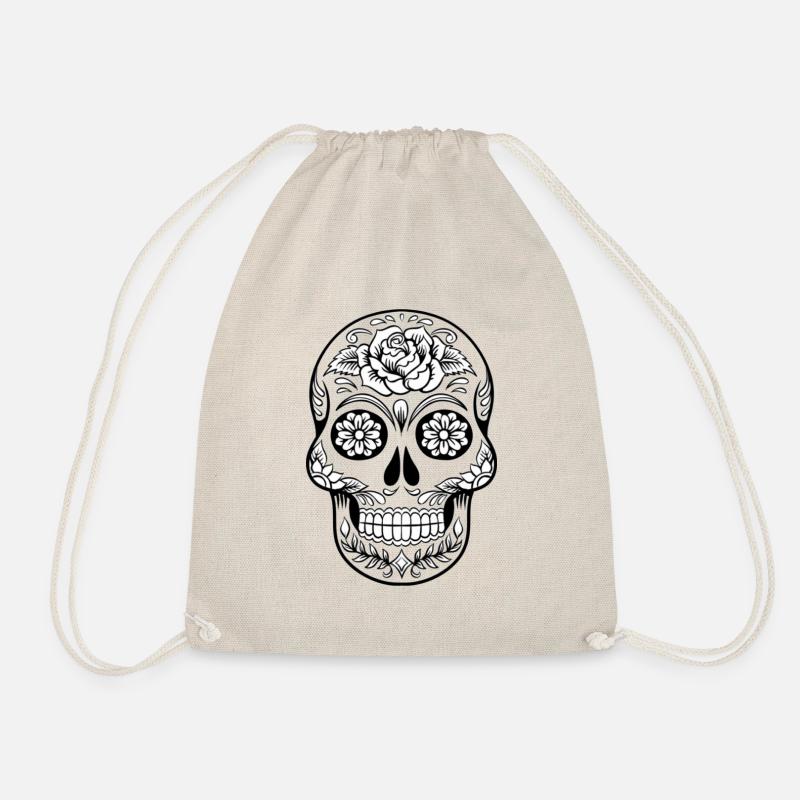 Crâne Mexicain avec Rose - Sac de sport léger - nature