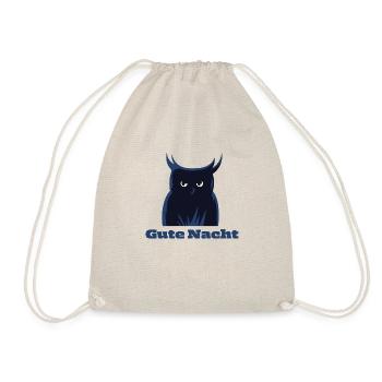 Eule Eulen gute Nacht Schlafanzug Geschenk - Turnbeutel - Natur - Vorne