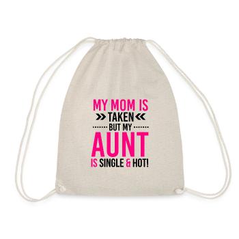 Meine Mama ist vergeben, meine Tante ist single - Turnbeutel - Natur - Vorne