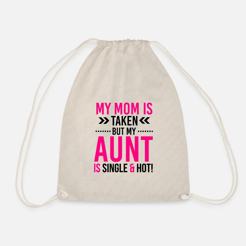 My mom is forgiven, my aunt is single - Drawstring Bag - nature