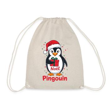 Pingouin Noël Père Noël Mignon Pingouin Amour - Sac de sport léger - nature - Devant