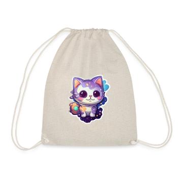 A cute little kitty flying in space - Drawstring Bag - nature - Front