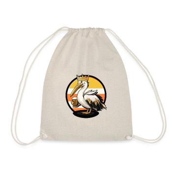 Pelikan Vogel Bier Comic - Turnbeutel - Natur - Vorne