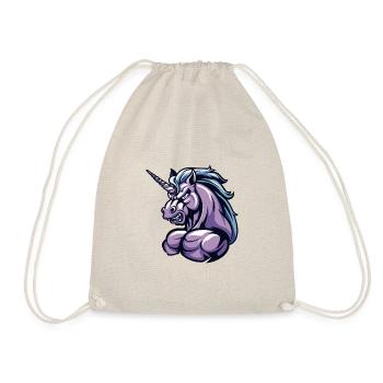 Einhorn Muskeln Bodybuilding - Turnbeutel - Natur - Vorne