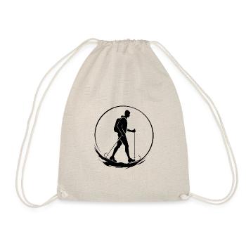 Nordic Walking Silhouette - Drawstring Bag - nature - Front