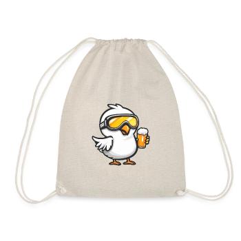 Pigeon Bird Ski Beer - Drawstring Bag - nature - Front