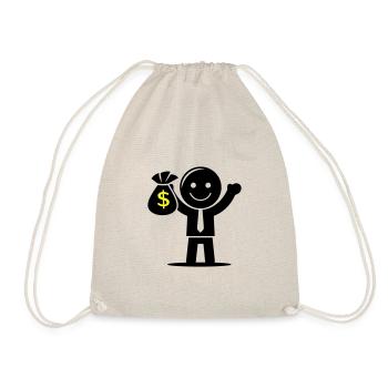 Geld Cash Hustle Geldsack - Turnbeutel - Natur - Vorne