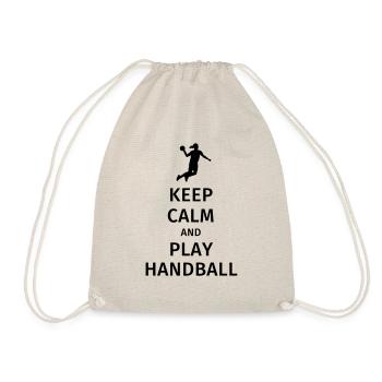 keep calm and play handball - Drawstring Bag - nature - Front