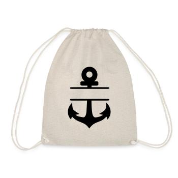 Anchor blanco round - Drawstring Bag - nature - Front