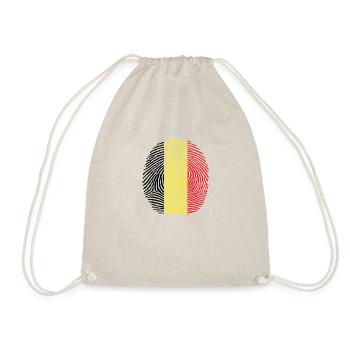 belgium flag fingerprint - Turnbeutel - Natur - Vorne