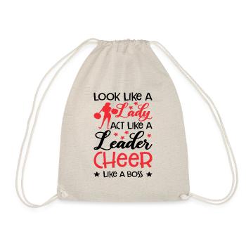 Look Like A Lady Act Like A Leader Cheer Like A Bo - Turnbeutel - Natur - Vorne