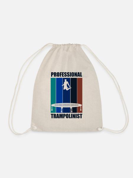 Professioneller Trampolinspringer Sport - Turnbeutel - Natur