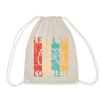 Level 18 completed 18th Birthday Gamer Gift - Drawstring Bag - nature - Front