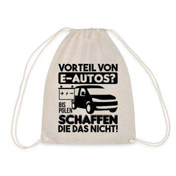 Elektroauto Fan - Turnbeutel - Natur - Vorne