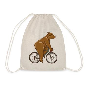 Vélo de course Hipster Ours Idée cadeau - road bike bear - Sac de sport léger - nature - Devant