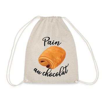 Pain au Chocolat - Lustiges französisches Essen - Turnbeutel - Natur - Vorne