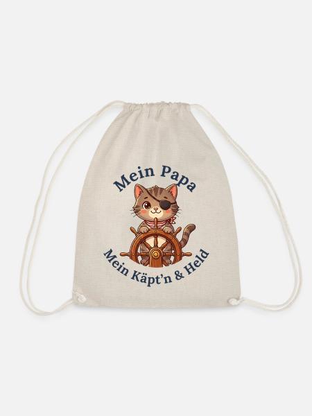 Mein Papa: Mein Käpt'n & Held - Turnbeutel - Natur