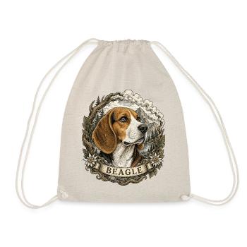 Beagle im Vintage Stil mit Berglandschaft - Turnbeutel - Natur - Vorne