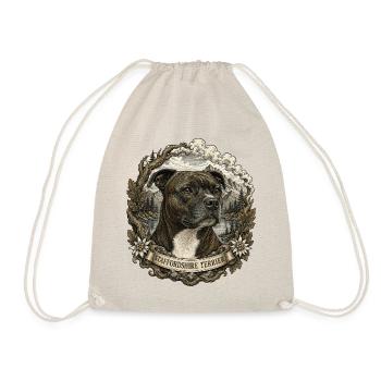 Staffordshire Terrier im Vintage Stil - Drawstring Bag - nature - Front