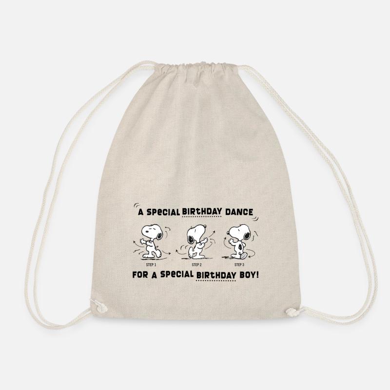 Peanuts Design Snoopy Geburtstagstanz Junge - Turnbeutel - Natur