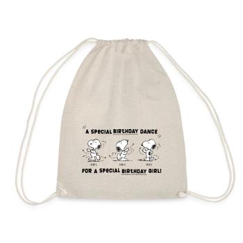 Peanuts Design Snoopy Geburtstagstanz Mädchen - Turnbeutel - Natur - Vorne