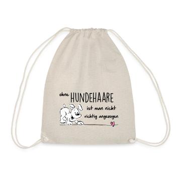 ohne HundeHaare ist man nicht richtig angezogen - Turnbeutel - Natur - Vorne