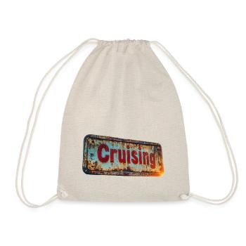 Cruising-Schild im rostigen Vintage-Look - Turnbeutel - Natur - Vorne