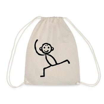 Stick figure Dancer Fitness Movement Sport - Drawstring Bag - nature - Front