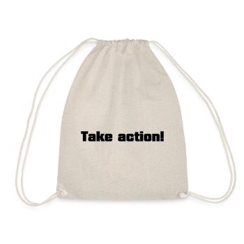 Mindset & Motivations Sprüche: Take action! - Turnbeutel - Natur - Vorne