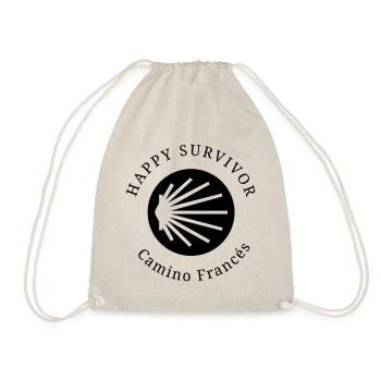Happy Survivor Camino Francés 001 black - Drawstring Bag - nature - Front