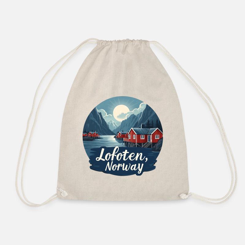 Majestic Lofoten Norway - Drawstring Bag - nature