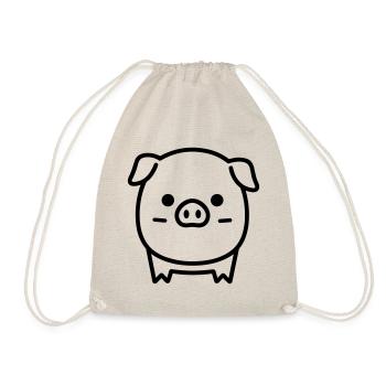 pig - Drawstring Bag - nature - Front