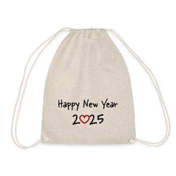 Happy New Year 2025 Heart - Turnbeutel - Natur - Vorne