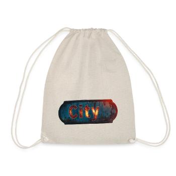 City rusty city sign with vintage feel - Drawstring Bag - nature - Front