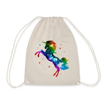 Einhorn unicorn Regenbogen Festival Party Sterne - Turnbeutel - Natur - Vorne
