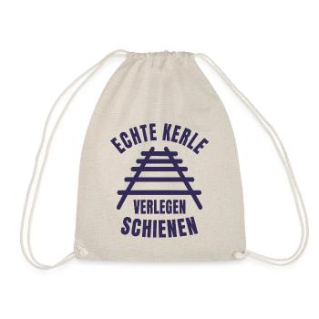 Echte Kerle verlegen Schienen Gleise - Turnbeutel - Natur - Vorne