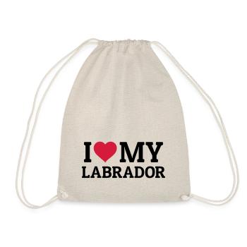 I love my Labrador - Drawstring Bag - nature - Front