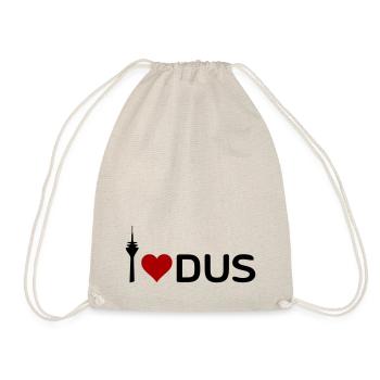 I love DUS - Ich liebe Düsseldorf - Turnbeutel - Natur - Vorne