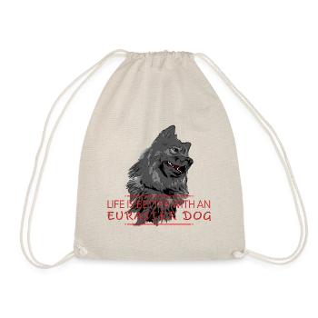 Life is better with Eurasier dog - Drawstring Bag - nature - Front