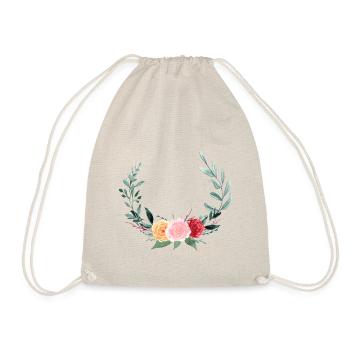 Sommer-Blumenkranz, personalisierbar - Turnbeutel - Natur - Vorne