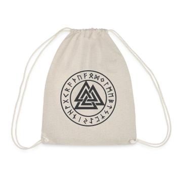 Valknut Symbol | Geschenkidee für Geburtstage - Turnbeutel - Natur - Vorne