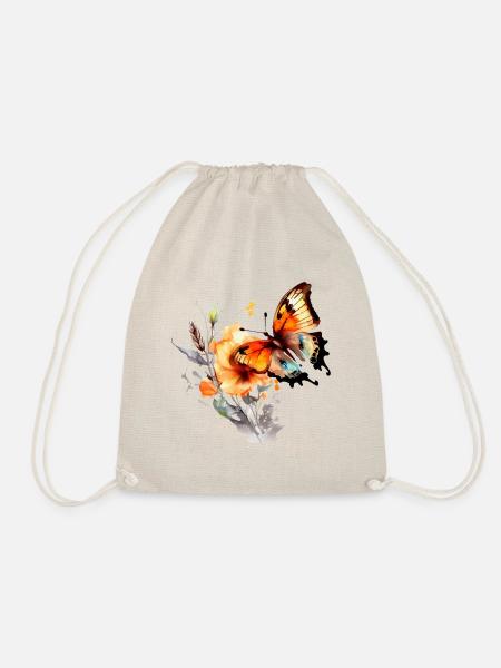 Aquarell Schmetterling auf einer Blume - Turnbeutel - Natur