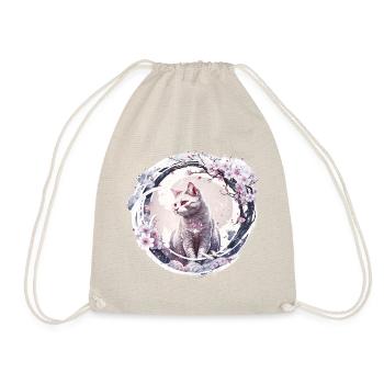 Epic Cat Japanese Cherry Blossoms - Drawstring Bag - nature - Front
