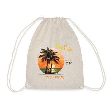 Restez calme et partez en vacances! Palmiers sur la plage - Sac de sport léger - nature - Devant
