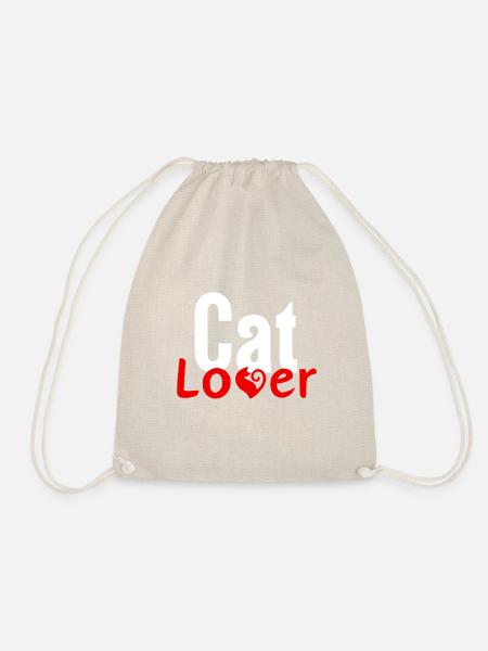 Cat Love - Drawstring Bag - nature