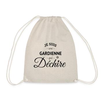 Footballeuse foot gardienne de buts qui déchire - Sac de sport léger - nature - Devant