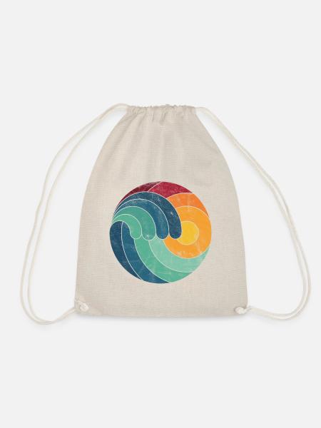 Summerfeeling Surfer Welle Retro Vintage Geschenk - Turnbeutel - Natur