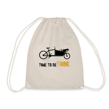 Cargo Bike Time to Rethink Climate Change - Drawstring Bag - nature - Front
