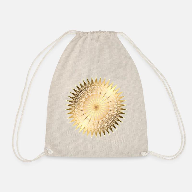 Gold mandala - Drawstring Bag - nature
